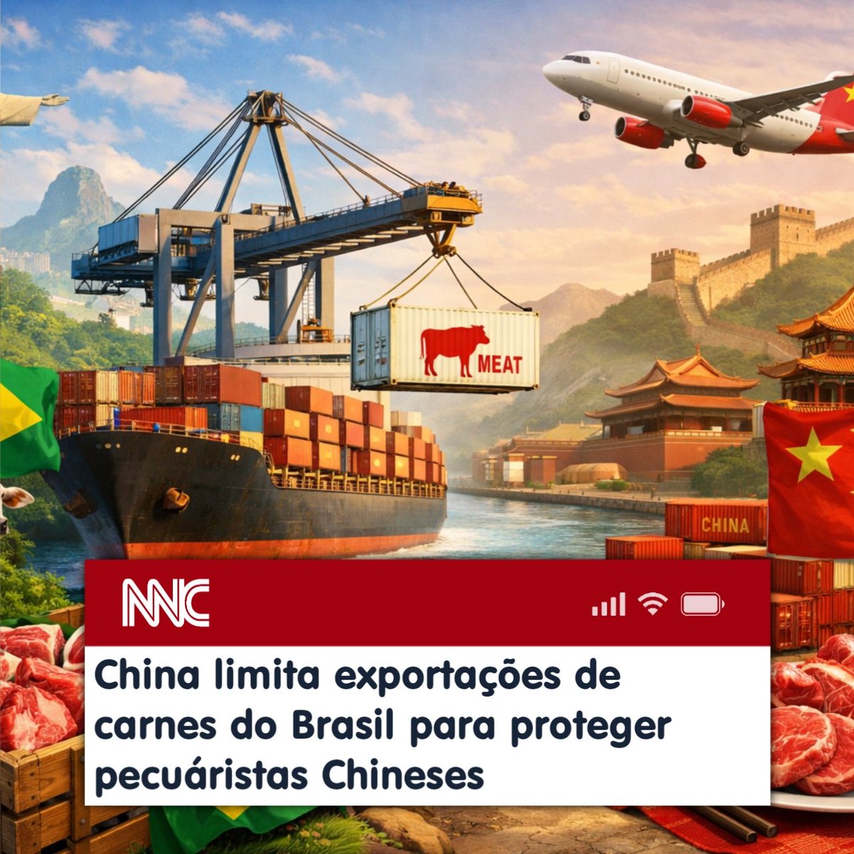 nncfic's tweet photo. China protecionista com pecuária nacional impõe limites para exportação de carne do Brasil. https://t.co/nLtOtEVP7I