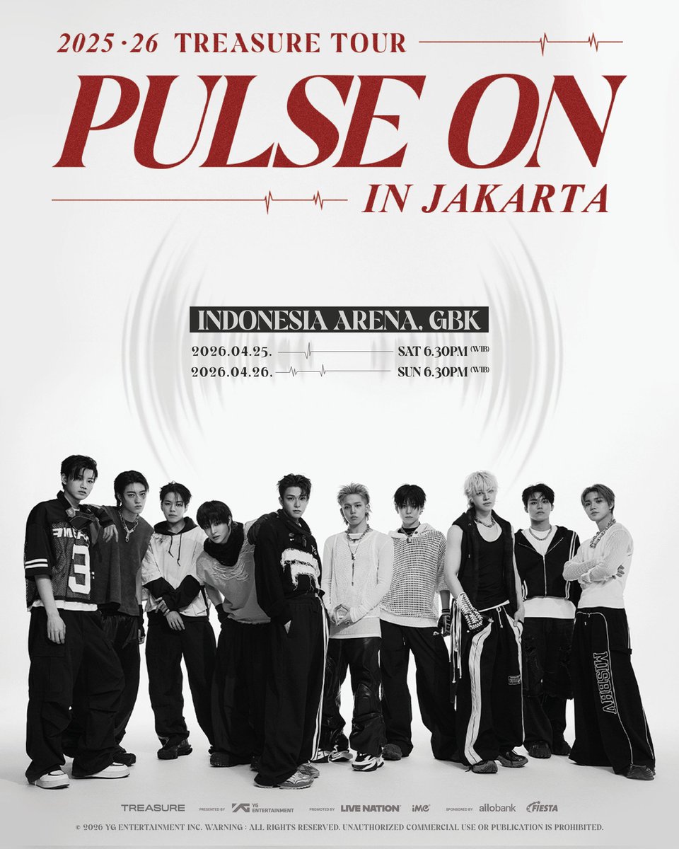 fiestareadytogo's tweet image. Ready to Go to see your bias? Ayo siap- siap nonton konser impian! 🎉
Kesempatan buat kamu untuk menangkan tiket konser 2025-26 TREASURE TOUR [PULSE ON] IN JAKARTA.
Periode: now - 10 April
Spesial untuk pemenang beruntung!

Ayo kumpulin sekarang! @alfamart @alfagift_idn