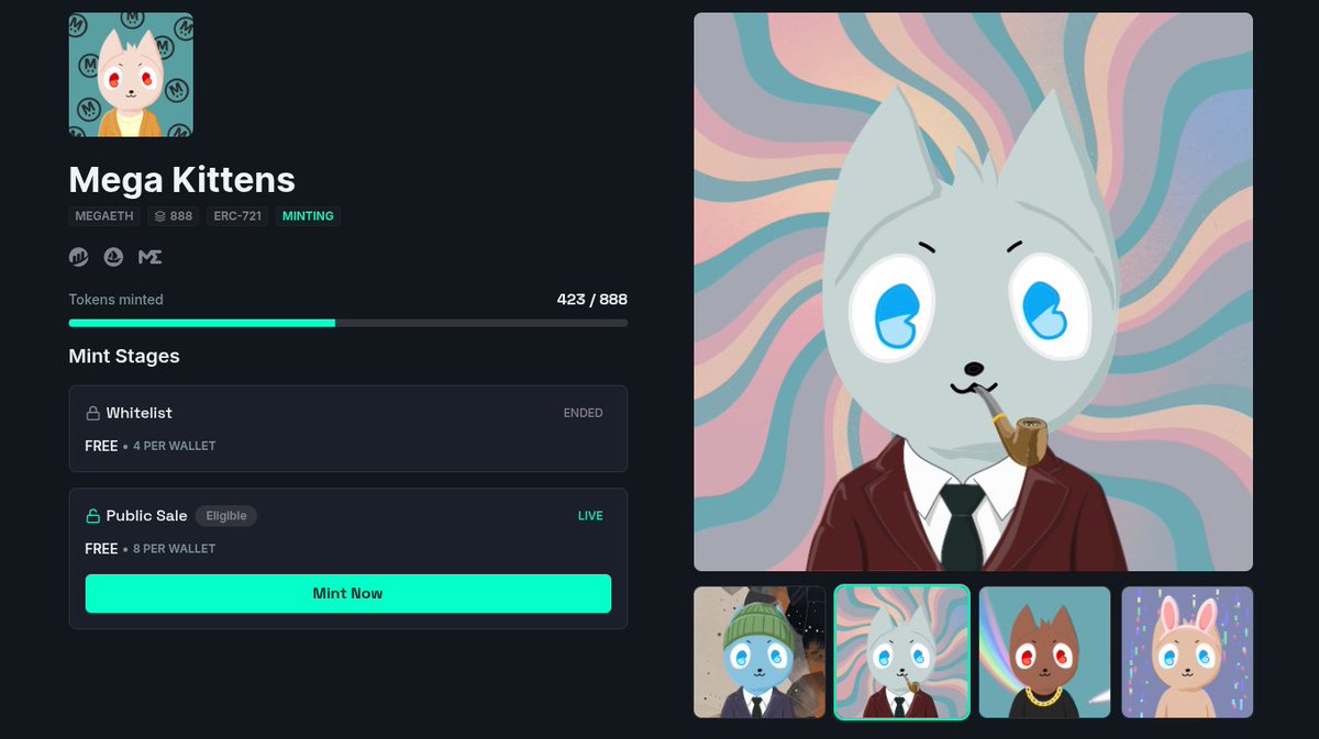 okay its official, just minted one of 888 rare <a href="/MegaKittensNFT/">Mega Kittens</a> 

did it for the culture, team is based, definitely what a short. 

pub mint still open, grab one while you're at it, hitting 1 ETH soon!