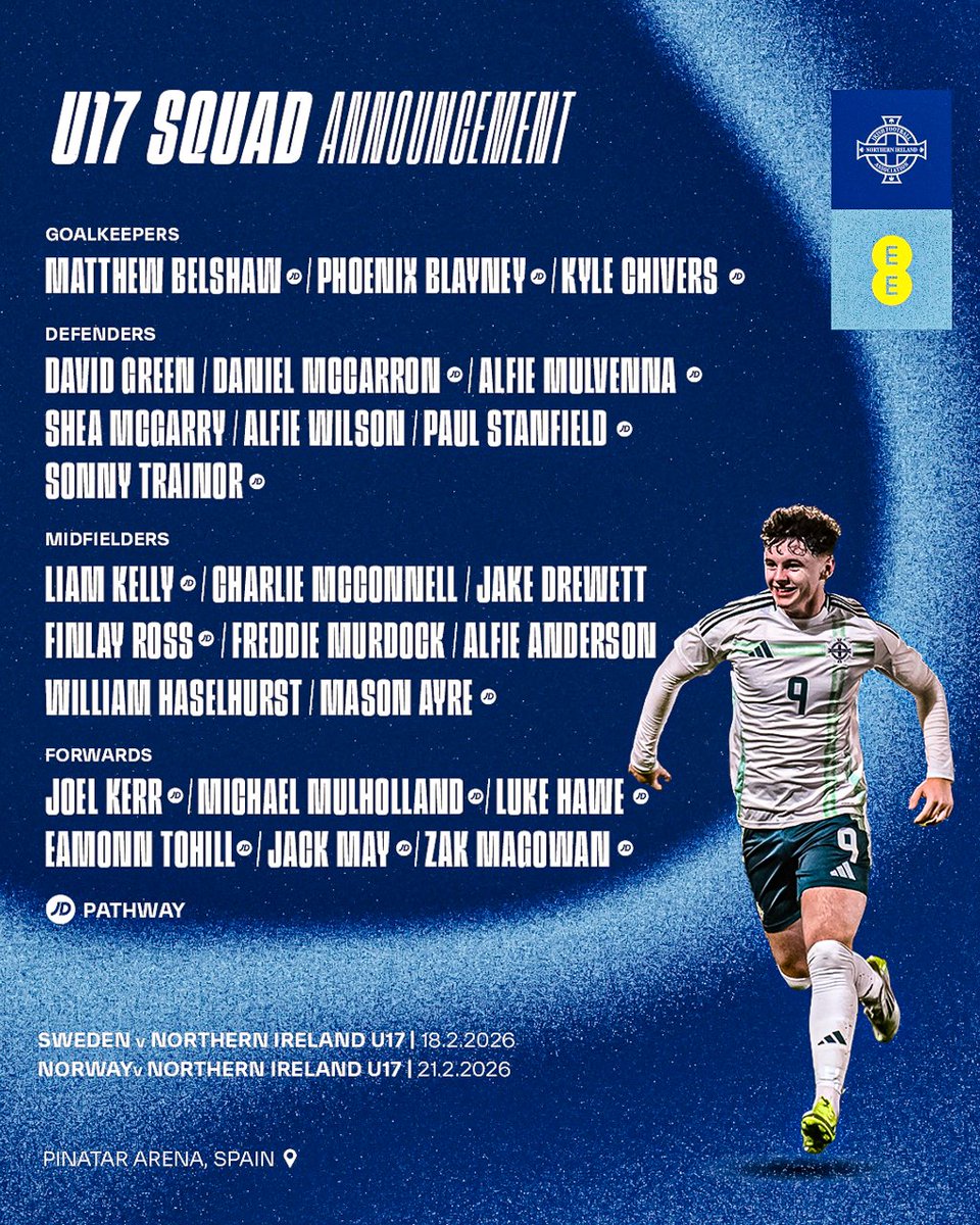 📣 Andy Waterworth has announced his U17 squad to face Sweden &amp; Norway next week in international friendlies 💚🤍 #GAWA #U17s