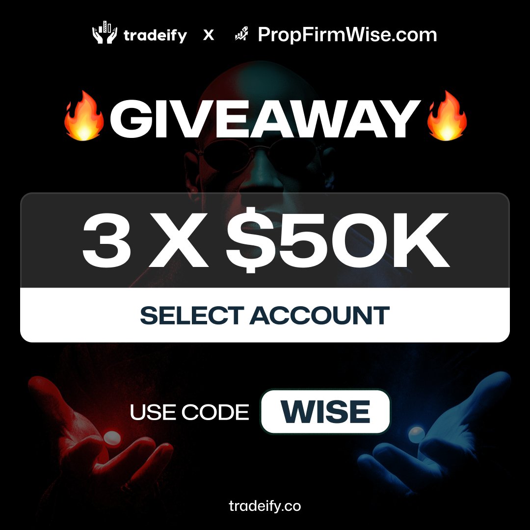 ⚡️ TRADEIFY GIVEAWAY ⚡️

We’re giving away 3× $50K Tradeify Select

How to enter:
1. Join our Discord (required): discord.gg/pfw
2. Follow us &amp; <a href="/Tradeify/">Tradeify</a>
3. Like, comment &amp; retweet this post

Winner will be announced on 16th Feb

⚠️ Note: No purchase necessary. Follow