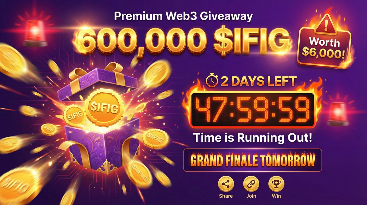 iFig_Network's tweet image. 🔥 2 DAYS LEFT - MEGA DROP! 🎁

Time is running out! Phase 1 ends in 48 hours!

Prize: 600,000 $IFIG (300 winners x 2,000 $IFIG each!)

How to enter:
1️⃣ Follow @iFigNetwork &amp;amp; @iFig_Official 
2️⃣ Like &amp;amp; RT this post
3️⃣ Comment your SOL wallet address

⏰ Winners announced in 24…