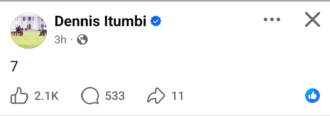 On his Facebook page, Dennis Itumbi has hinted at extending the presidential term limit to 7 years. This comes a day after the Zimbabwean Parliament successfully passed a bill that will see the presidential term increase from 5 to 7 years. If they dare so, 2024 protest will look