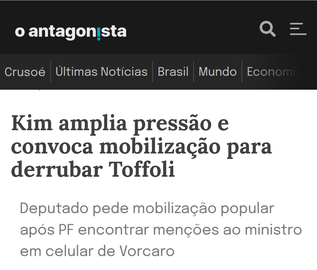 Hoje é um excelente dia para subir a #ForaToffoli.