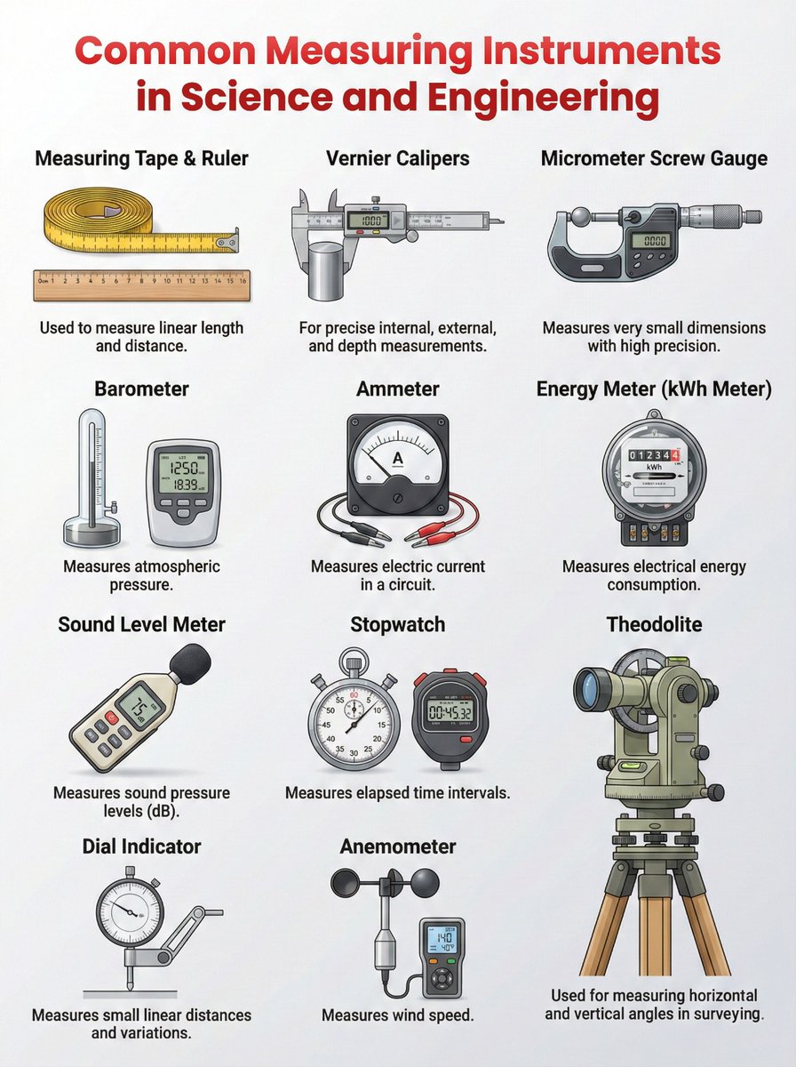 Common measuring instruments