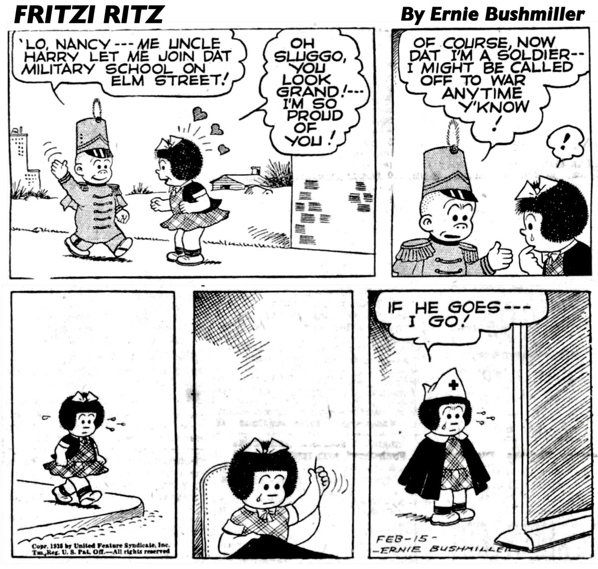 JohnnyCallicutt's tweet image. Fritzi Ritz By Ernie Bushmiller 
February 15,1938