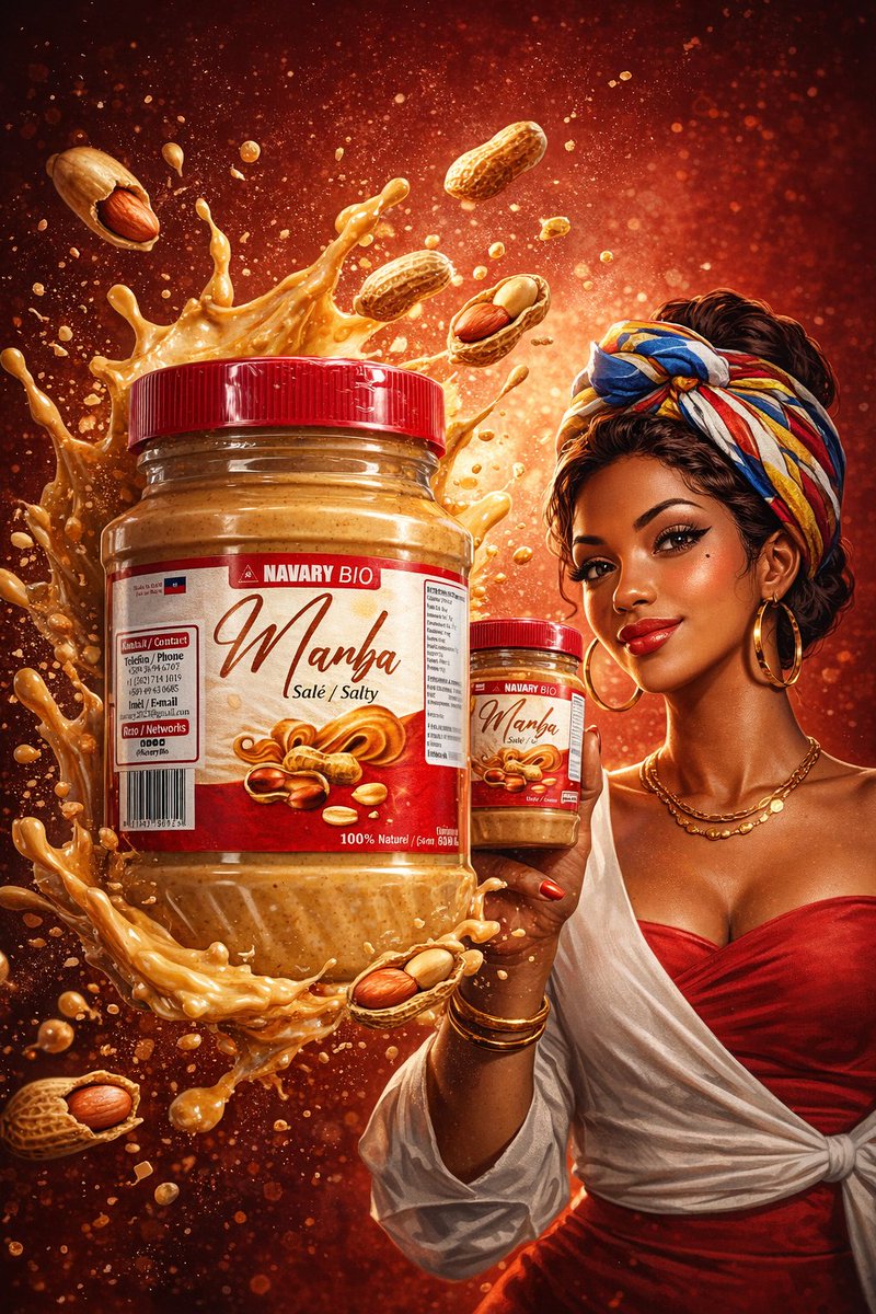 cazirnadal95's tweet photo. The taste of Haiti, the taste of the Caribbean in a jar. Navary Bio is the peanut butter (manba) that carries our flavor, our strength, our pride. Authentic, rich, local. One spoonful is enough to take you home. Let’s support our products, celebrate our identity, https://t.co/hBLE4Tk6lu