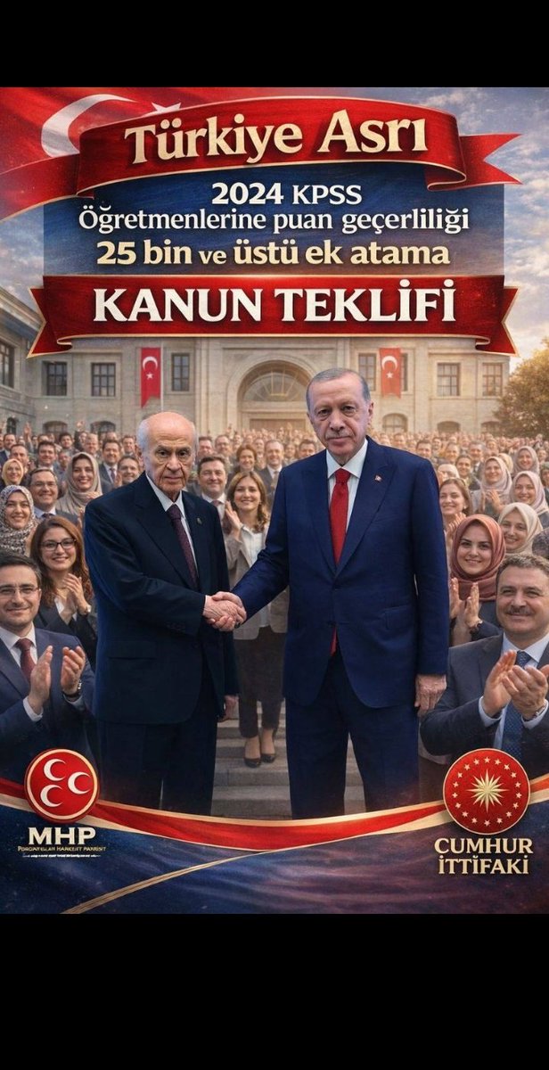 Sayın <a href="/dbdevletbahceli/">Devlet Bahçeli</a>, bizler vatanın her köşesinde görev bekleyen öğretmenleriz. Puanlarımızın geçerliliği ve 25 bin ek atama için bir kanun teklifi ile bizlere sahip çıkacağınıza inanıyoruz..