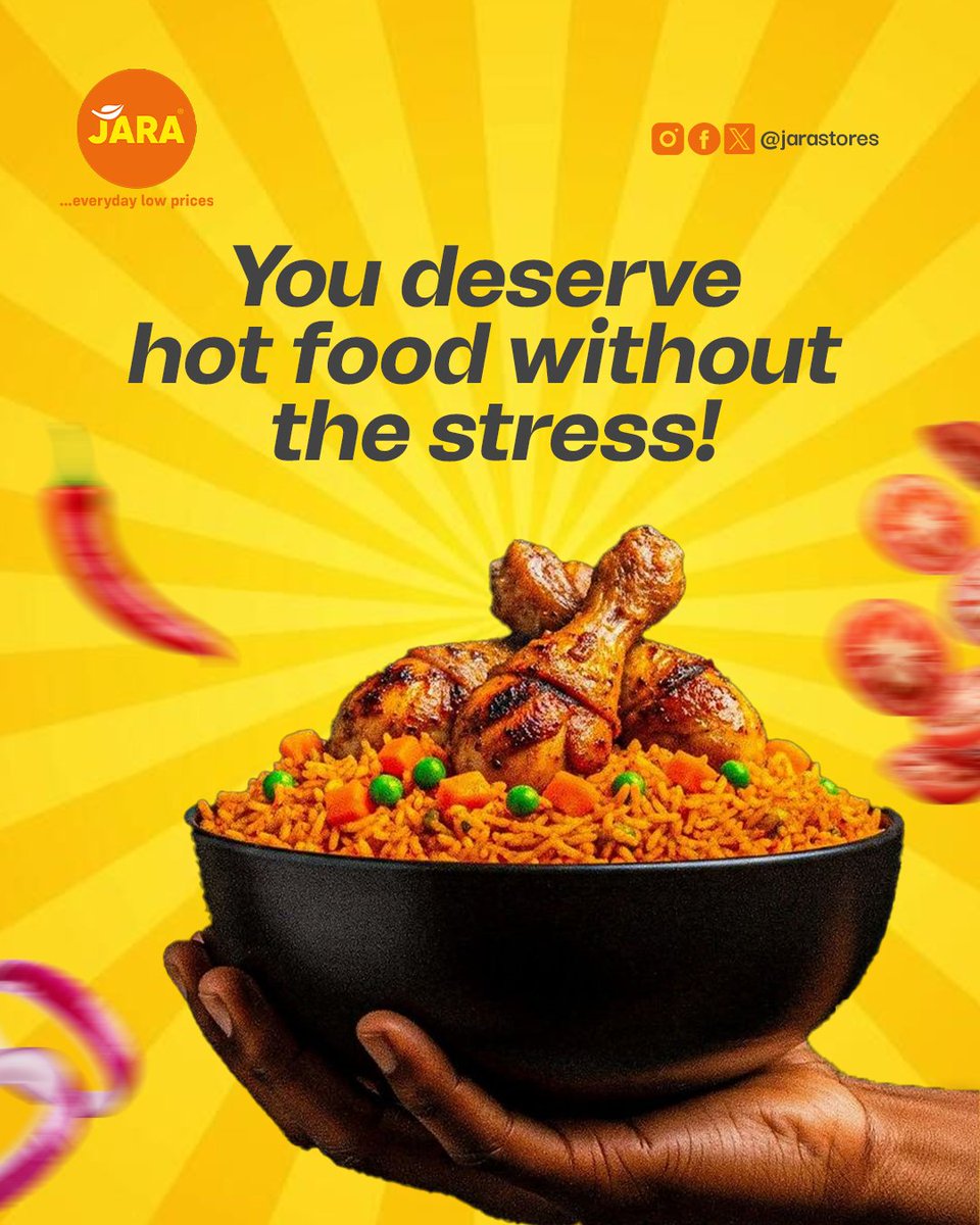 Soft life is not cooking after a long day.

Let Jara Service Food handle your dinner needs today!

Visit any Jara store near you and grab yours today.

#jaraservicefood #jollofrice #chicken #chickendinner #jarastore