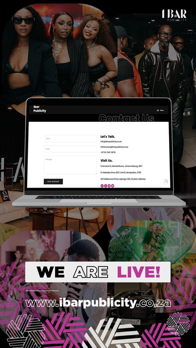 Oh hey 👋 Big news: we’re officially live on the website.🥳 

Find us at: ibarpublicity.co.za

#IbarPublicity