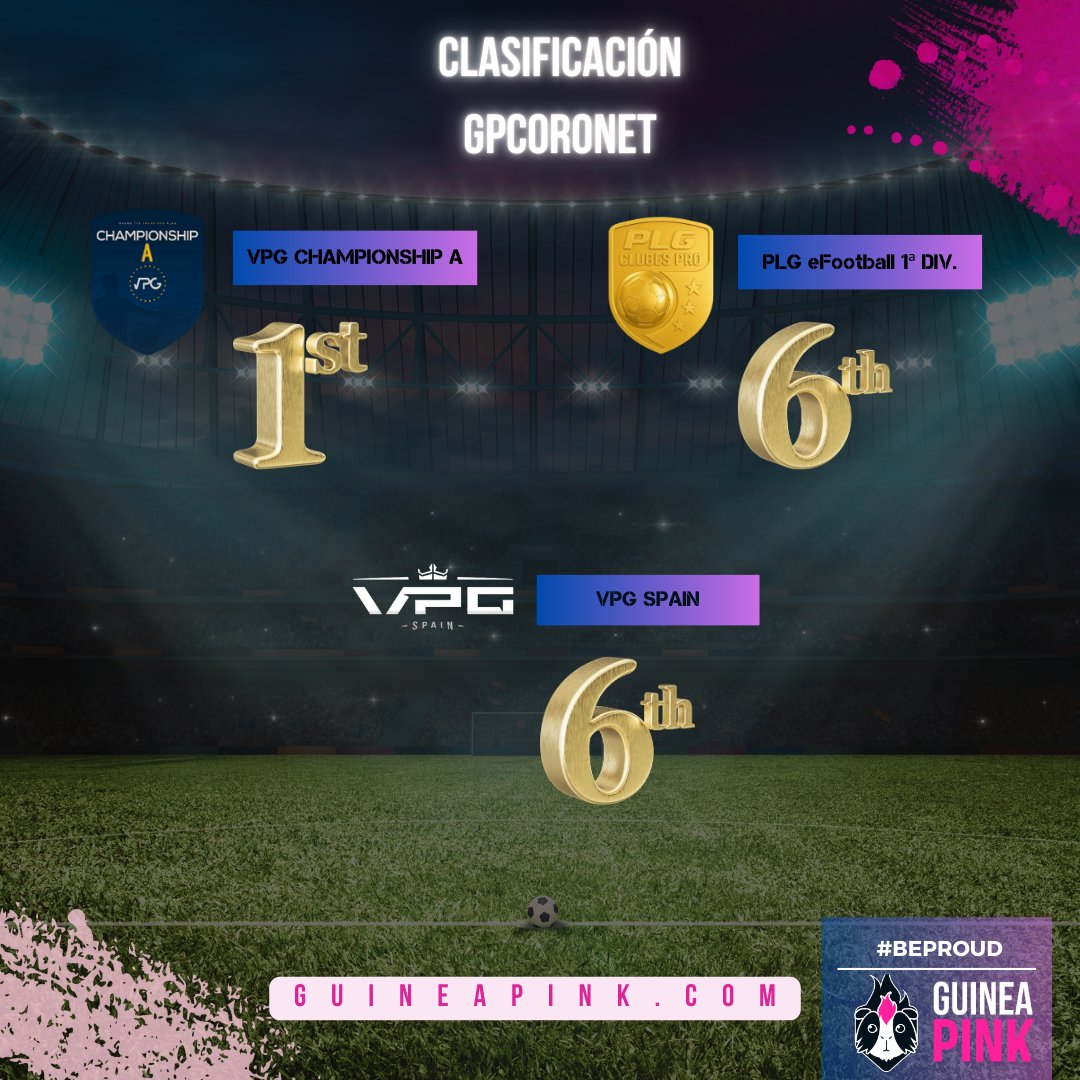 ✨CLASIFICACIÓN GP CORONET <a href="/Virus_Gaming_CP/">☣️ 𝗩𝗜𝗥𝗨𝗦 𝗚𝗔𝗠𝗜𝗡𝗚 ☣️</a>✨

📊Así está #GPCoronet tras el parón:

🥇 1ª posición en la <a href="/VPG_Spain/">Virtual Pro Gaming España</a> Championship A (Europa)
6️⃣ 6ª posición en la <a href="/VPG_Spain/">Virtual Pro Gaming España</a> Superliga España y en la <a href="/PLG_Spain/">PLG España</a> 1ª división.

Recién ascendidos y compitiendo a un gran nivel desde el