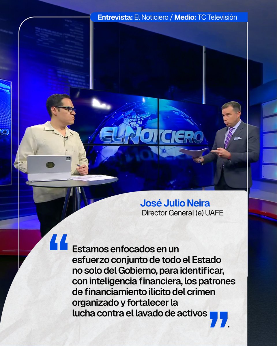 "El Estado articula una estrategia interinstitucional para combatir el lavado de activos, fortaleciendo controles en el sistema financiero para identificar al originador y beneficiario final, proteger la economía y la seguridad nacional", en <a href="/tctelevision/">TC Televisión</a> 

Seguimos 💪🏼🇪🇨