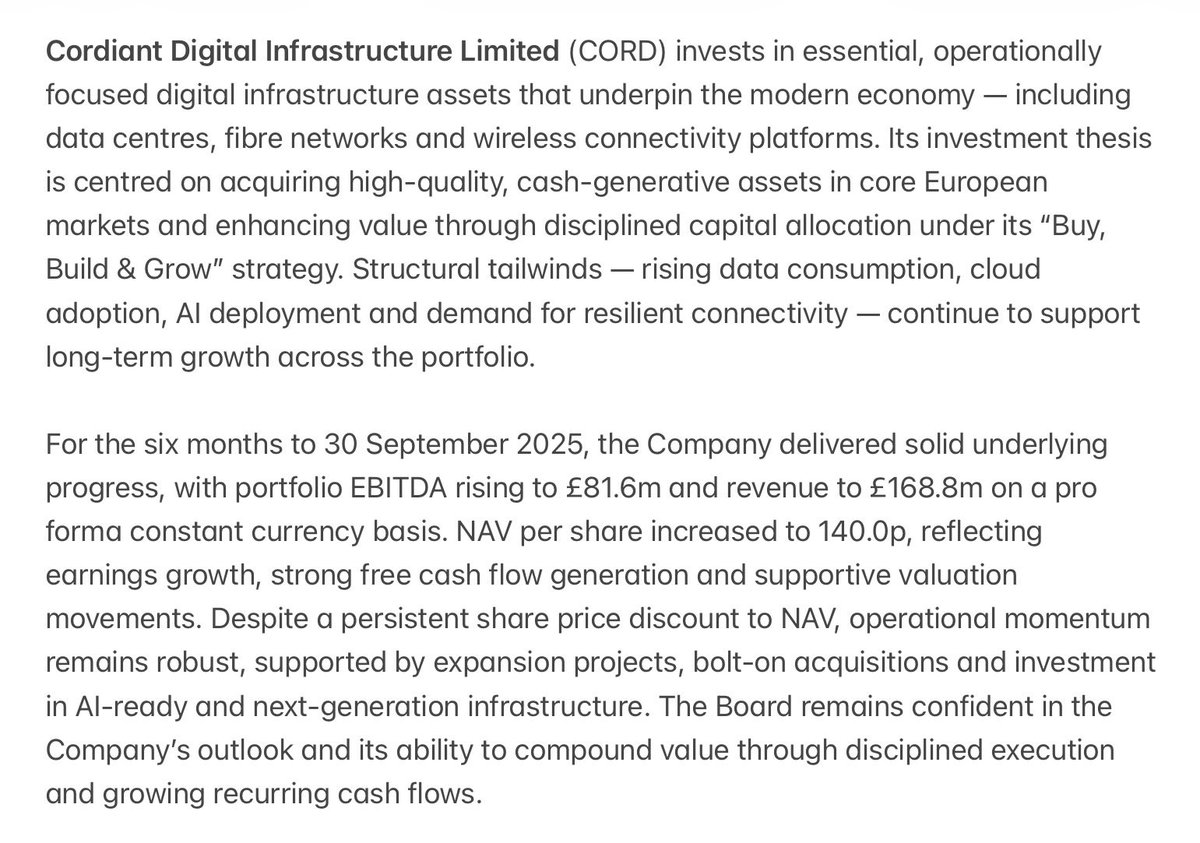 RidyardMike's tweet image. #CORD SP has retreated recently for no reason — Added a few shares back in the dip. Currently trading at a discount to NAV 26%. Here’s my notes on the company for those interested. A fund with a growing NAV &amp;amp; management with skin in the game!🤖📈📊 DYOR
