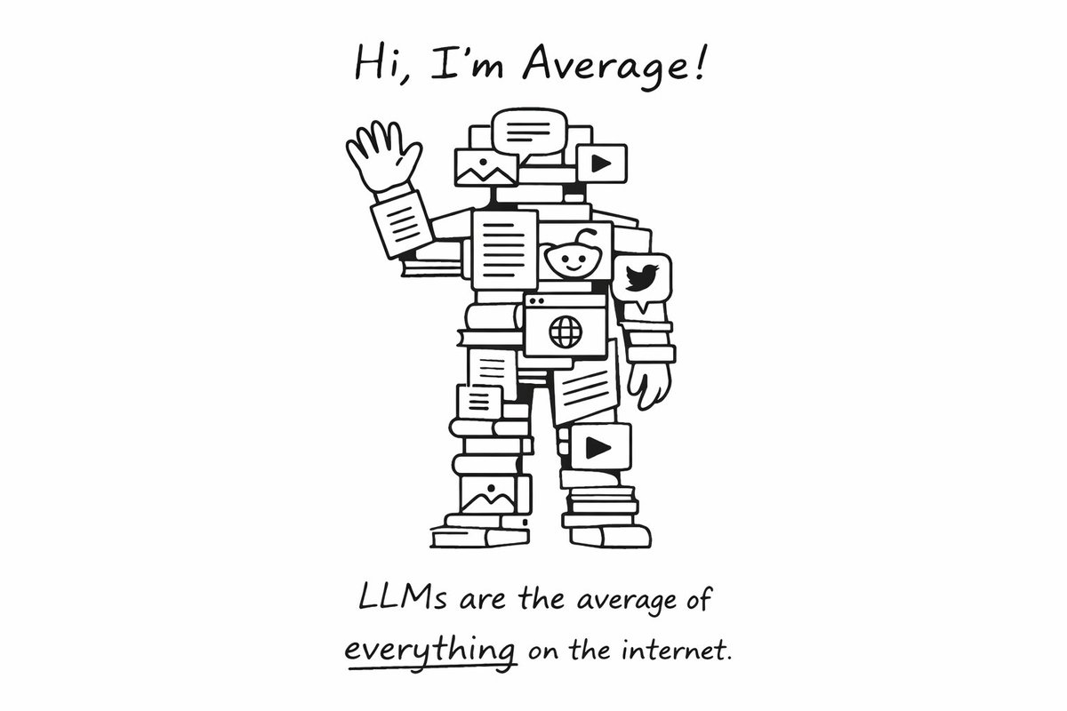LLMs can't escape being average.

You can.
