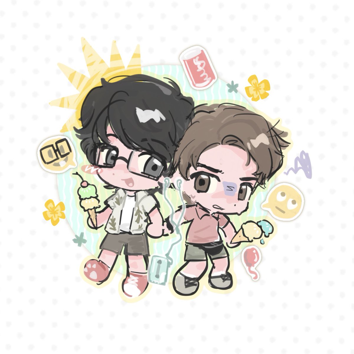 #reddie 画完发现90s还没发明这种耳机不想管了