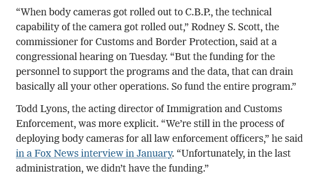 A few news cycles later, and Trump's ICE and CBP are already using the ludicrous Democratic Party push for body cameras to talk about increased funding.
