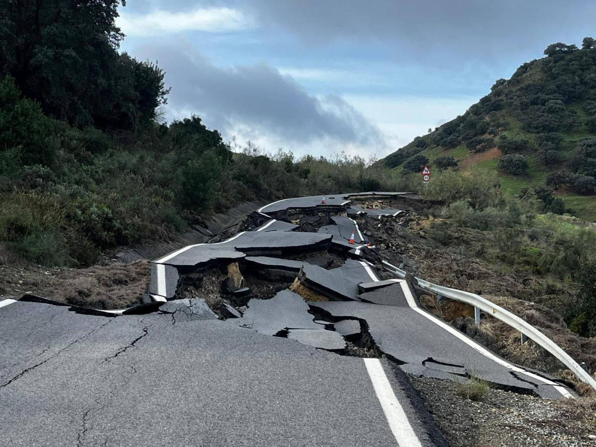 La foto es de una carretera provincial de Cádiz. Las intensas borrascas han dejado un saldo nacional de 179 vías cortadas por inundaciones, roturas o desprendimientos. 

Problemón (uno más en esta nueva era climática): la red viaria no está preparada para eventos extremos.
 
🧵