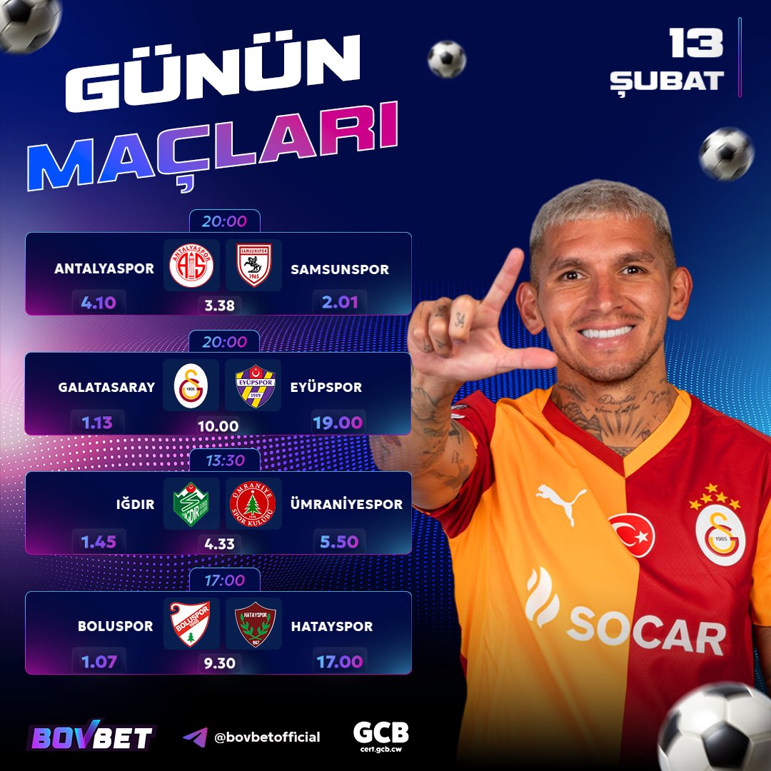 🎯 Popüler karşılaşmaların adresi: Bovbet! 🚀

🏆20:00 Antalyaspor - Samsunspor
🏆20:00 Galatasaray - Eyüpspor
🏆13:30 Iğdır FK - Ümraniyespor
🏆17:00 Boluspor - Hatayspor

👉 cixi.bio/bovbetx