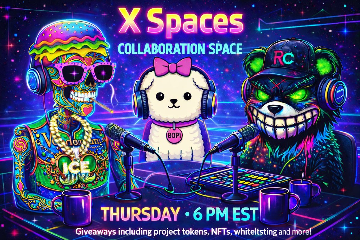 Mega space tonight. 

🔥 Full panel of amazing projects 
🔥 Tons of giveaway’s
🔥 Great Conversations 

Pull up , grab the mic and possibly walk away with a goodie bag. 

x.com/i/spaces/1mrxm…