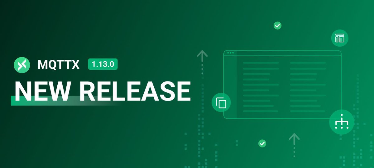 EMQTech's tweet photo. #MQTTX 1.13.0 is out!
Introducing Payload Inspector with Diff View for message comparison and JSON Tree View for easy navigation.
Plus: 📋Quick Copy for Topics & Payloads ⚡️Optimized for #macOS Tahoe & Windows
Debug smarter: https://t.co/slw2T5O4bZ
#MQTT #ClientTool #IoT https://t.co/ciF4Ztg5og