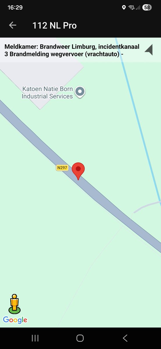 Brandmelding bij wegvervoer met inzet van hulpdiensten