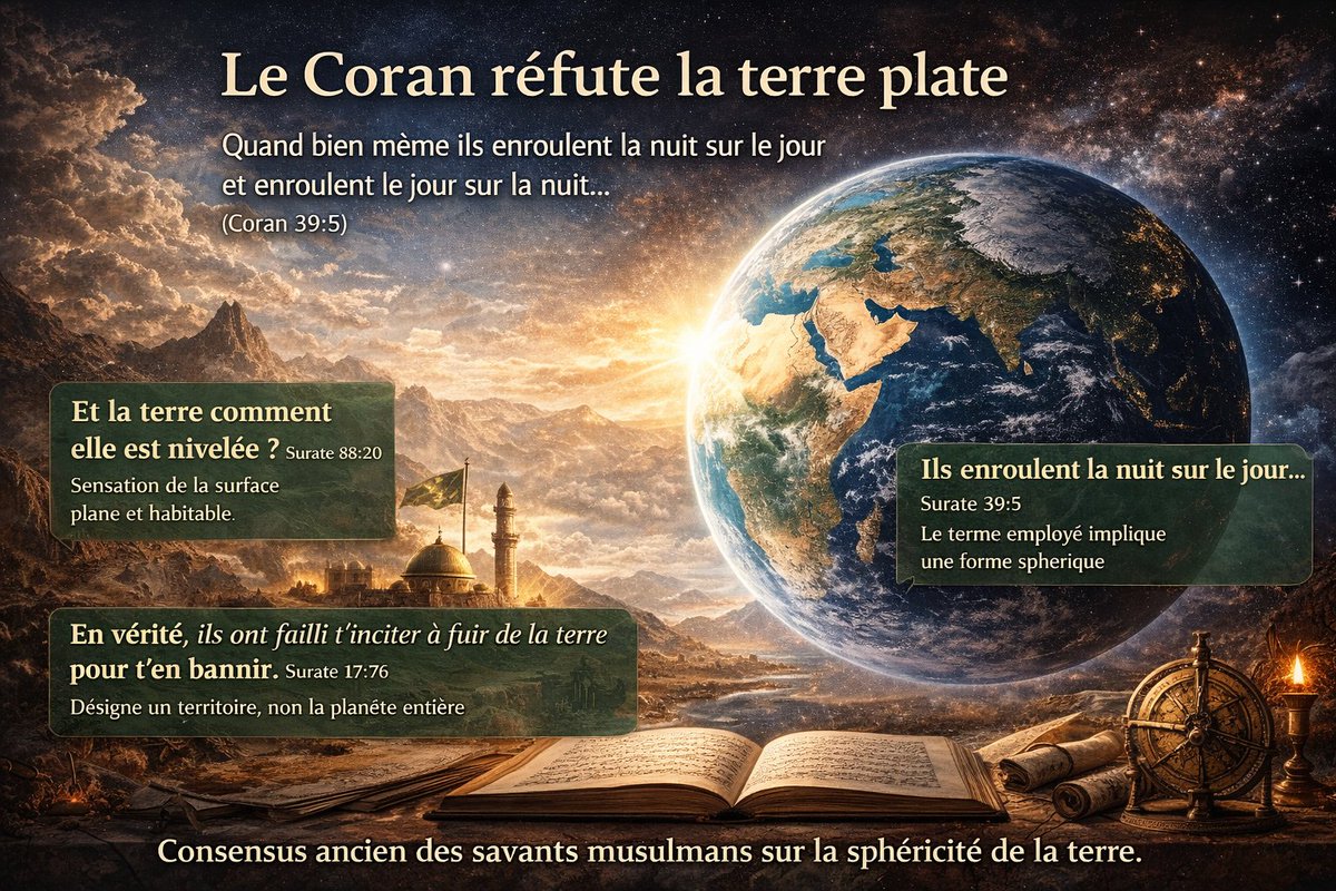 Réfutation de l'allégation suivante : La Terre est plate selon le Coran

L’assimilation du Coran à une cosmologie plate repose sur une confusion méthodologique qui est l’absence de distinction entre description phénoménologique de la surface terrestre et affirmation ontologique
