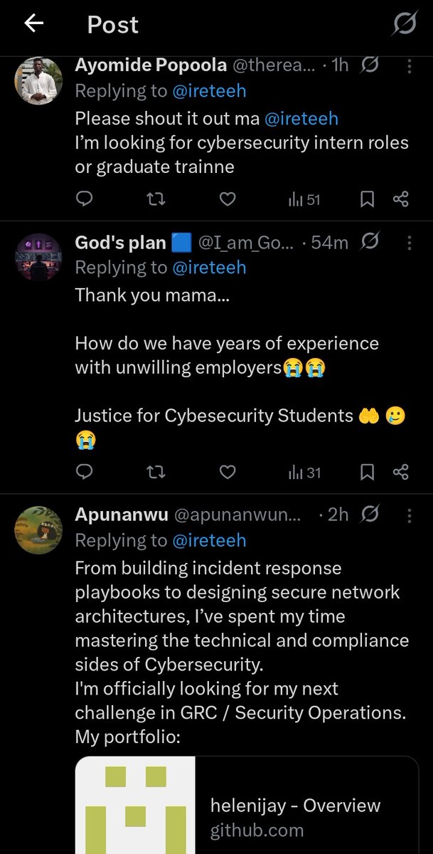 Guess what this does to me as a cybersecurity student. We move regardless. Grace will do it  when we're ready <a href="/Mydeen4u/">Myd33n 🤡</a> <a href="/ireteeh/">Dr Iretioluwa Akerele</a> <a href="/axiaafrica/">Axia Africa</a> <a href="/cybraryIT/">Cybrary</a>