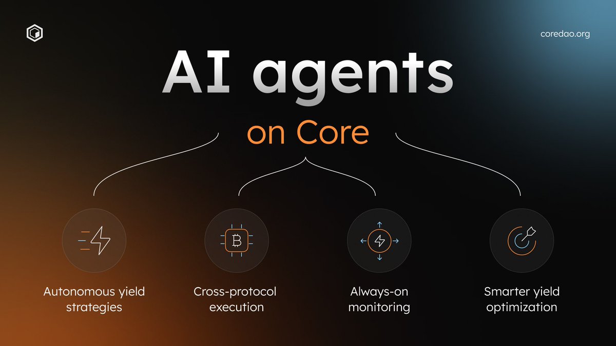 AI agents will manage Bitcoin yield strategies 24/7.

Automating what used to take teams of analysts.

This is the future of BTCfi on Core. 🦾