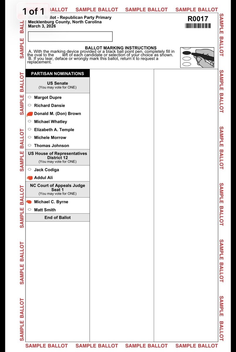MargoinWNC's tweet photo. MECKLENBURG COUNTY REPUBLICAN BALLOTS ALL DISTRICTS. https://t.co/wvZKpHaUMX