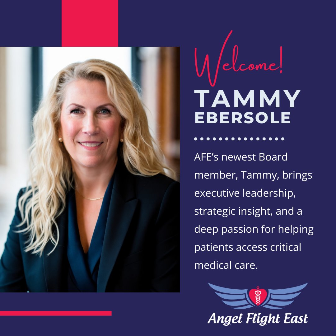 Angel Flight East welcomes Tammy Ebersole to our Board! With 35+ years leading <a href="/KleinTools/">Thanh Tra</a>, she drives innovation and shares our mission to expand free patient air transport. #BoardLeadership #NonprofitLeadership #HealthcareAccess #KleinTools