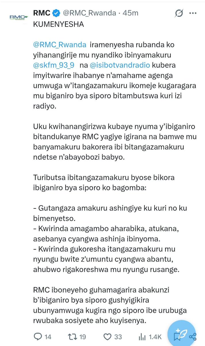 Mula_Vava's tweet photo. RMC iramukoramo akazi https://t.co/dvS1LnA9x6