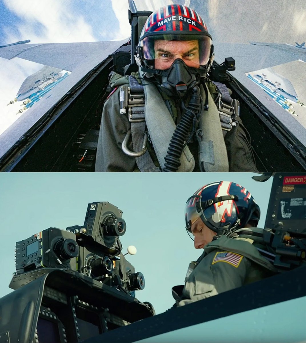 XMirabent's tweet photo. La tecnología puede servir para crear un truco artificioso, como la pelea viral entre #TomCruise y #BradPitt. O se puede usar adecuadamente con el fin de sumergir al espectador en la emoción de la historia. Como es el caso de las cámaras #Sony en #TopGunMaverick y #F1. #actores https://t.co/fvPNdamU4U