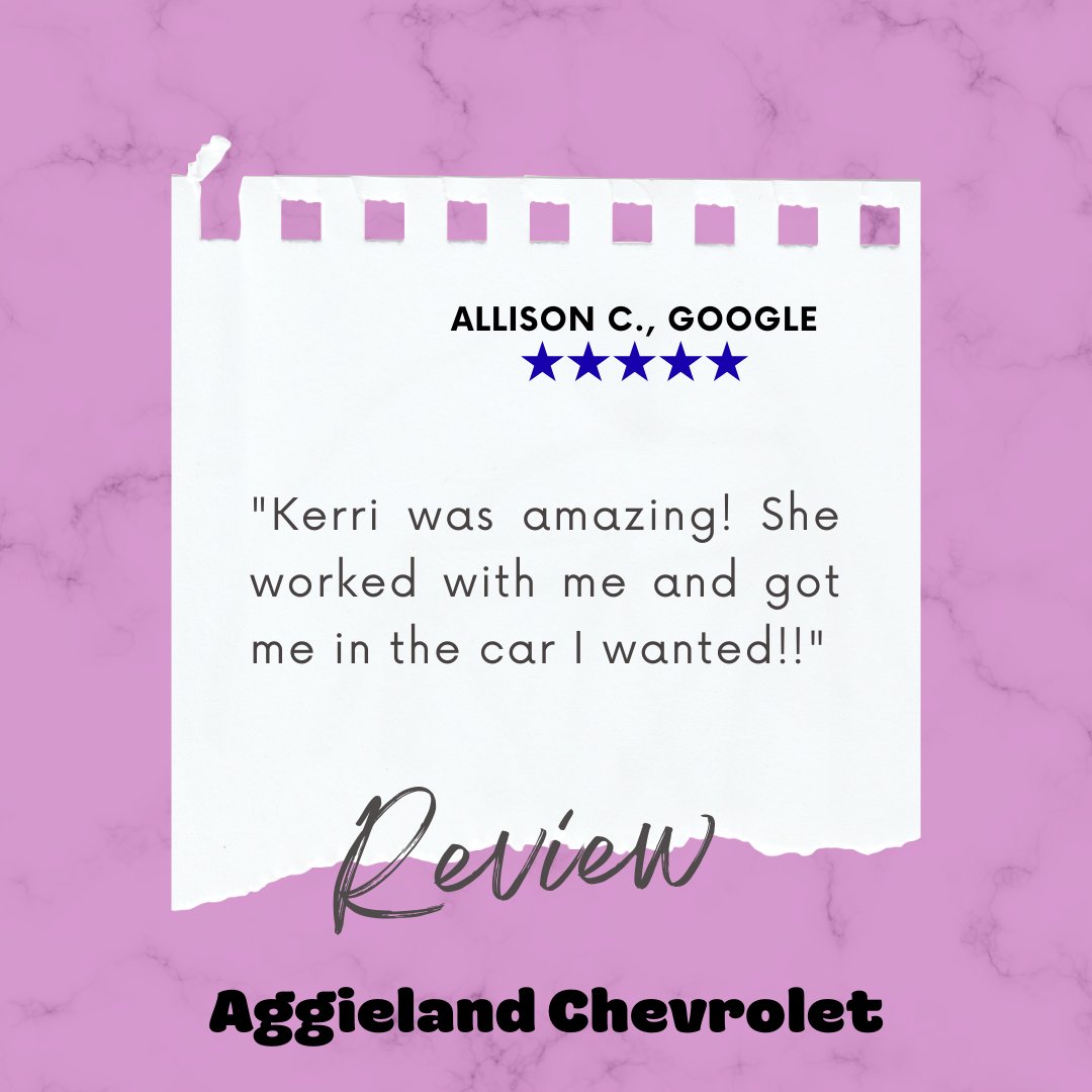 TomLightChevy's tweet photo. Allison, thank you for your kind words! We're so glad Kerri was able to help you find the perfect car. Enjoy your new ride, and we look forward to serving you again! https://t.co/pO4tSwdLR8