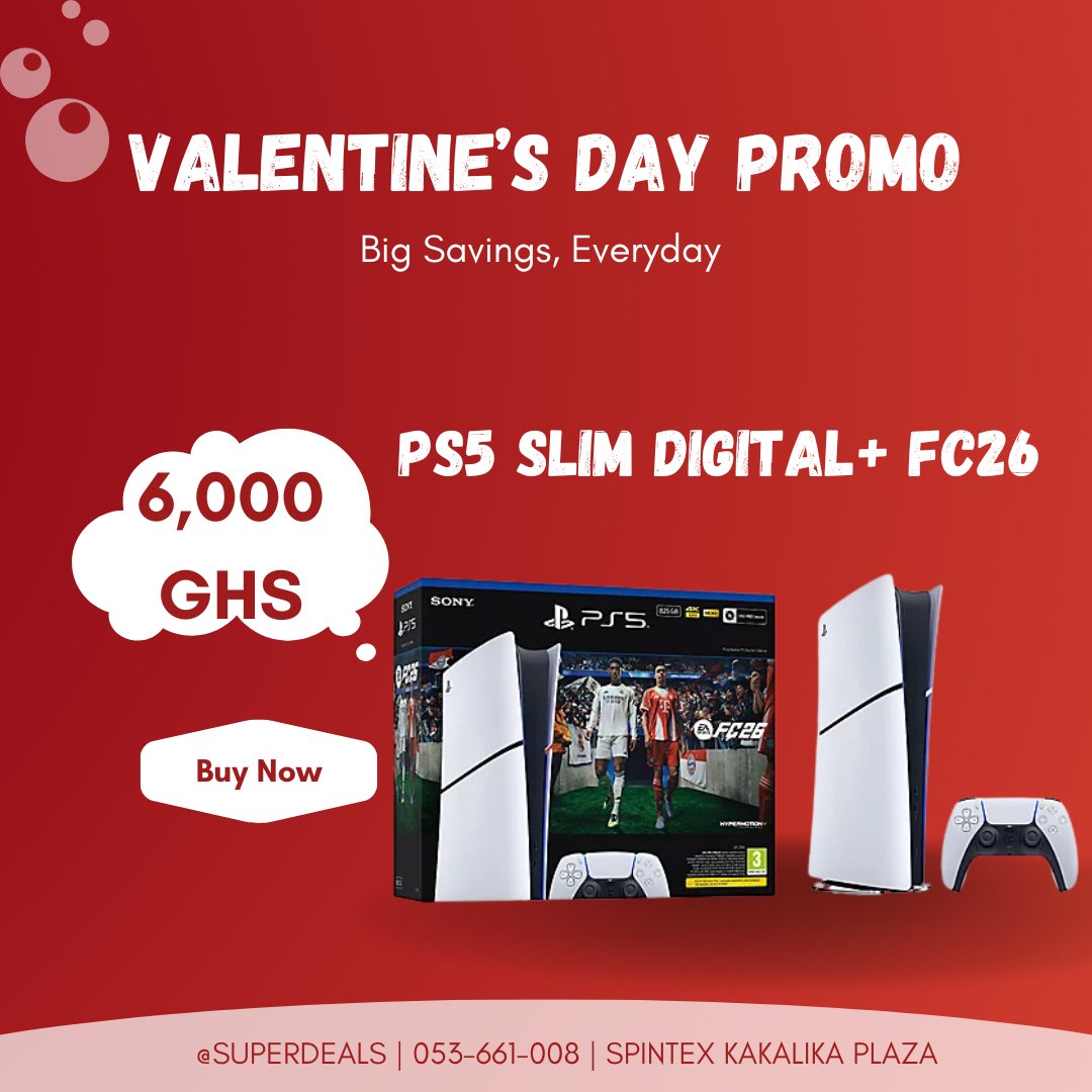 SuperDealsGh's tweet photo. Couples that play together, stay together 💑🎮
Grab unbeatable Valentine’s Day PlayStation offers now at SuperDeals! https://t.co/fPIYV5McBp