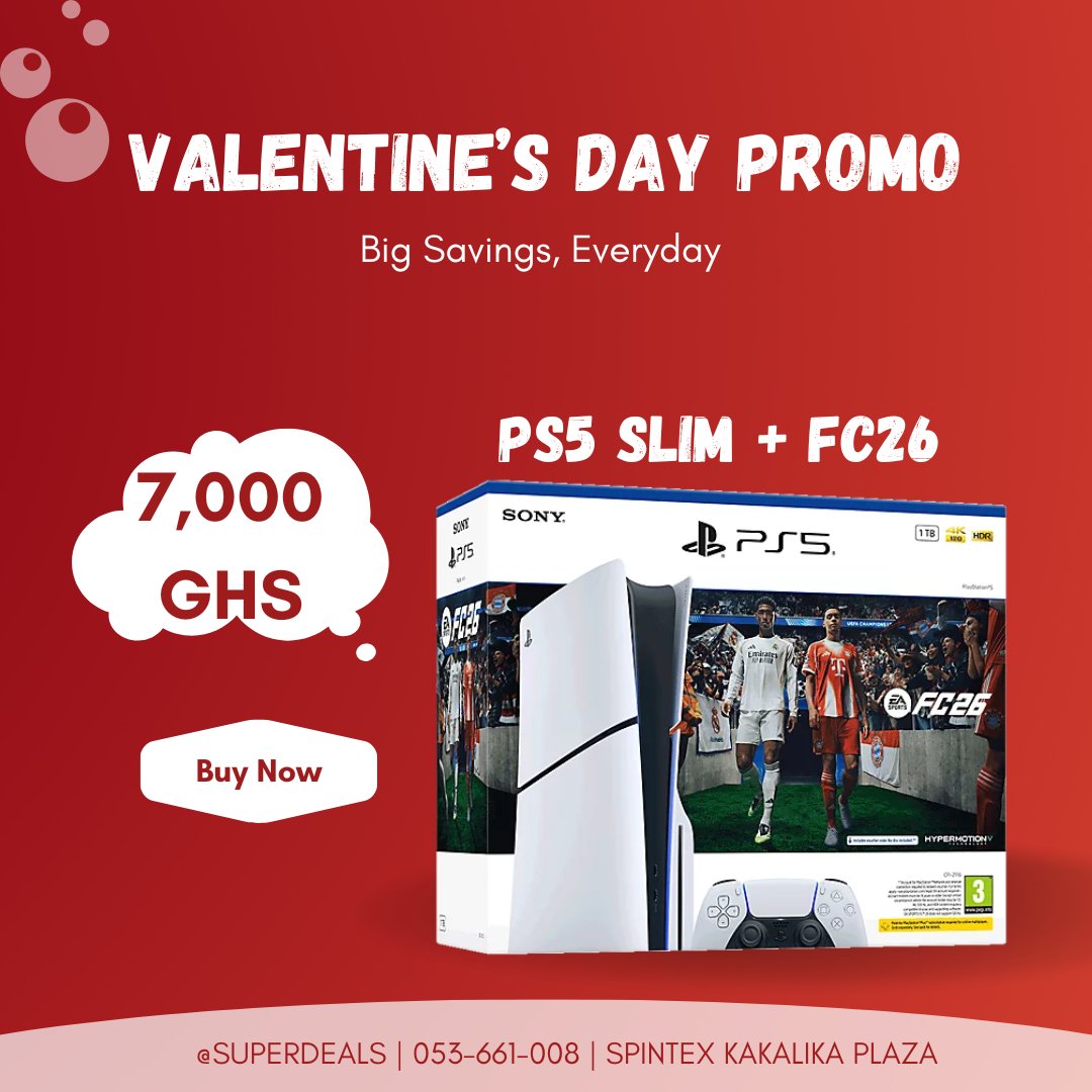 SuperDealsGh's tweet photo. Couples that play together, stay together 💑🎮
Grab unbeatable Valentine’s Day PlayStation offers now at SuperDeals! https://t.co/fPIYV5McBp