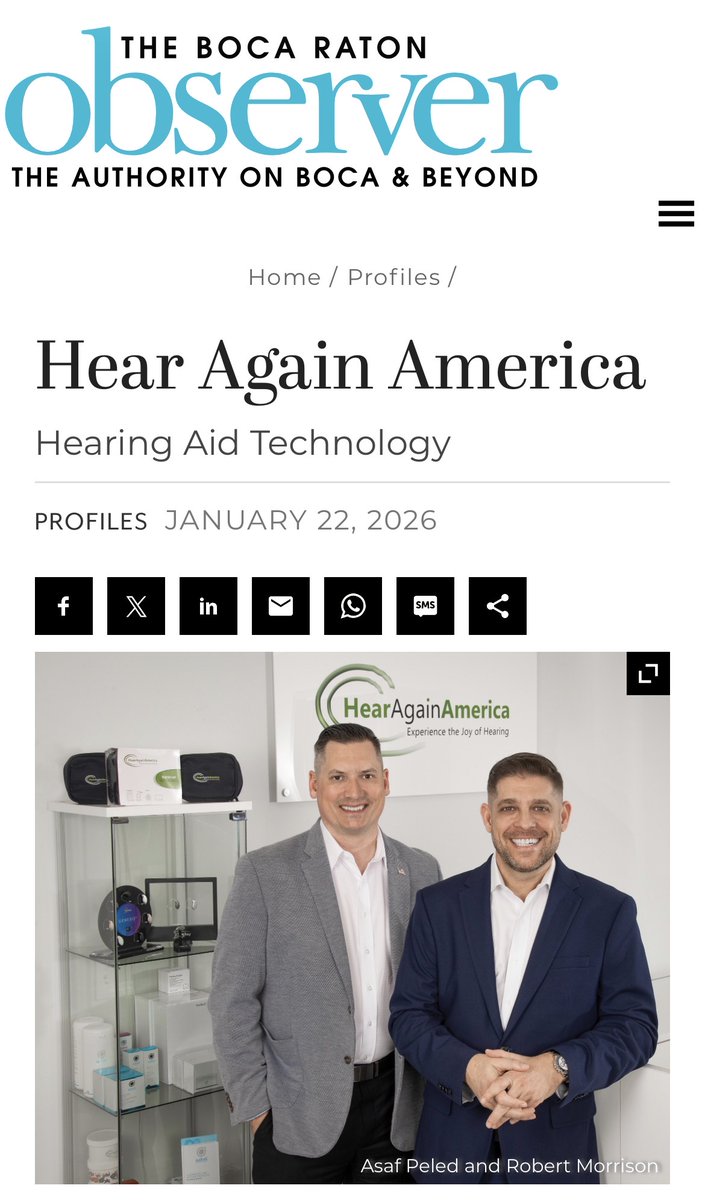 HearAgain1's tweet photo. We’re proud to share that Hear Again America was featured in the “Men On The Move” section of The Boca Raton Observer magazine, highlighting our owners and the vision, leadership, and momentum behind the continued growth of our organization. https://t.co/7mcLflIEWp