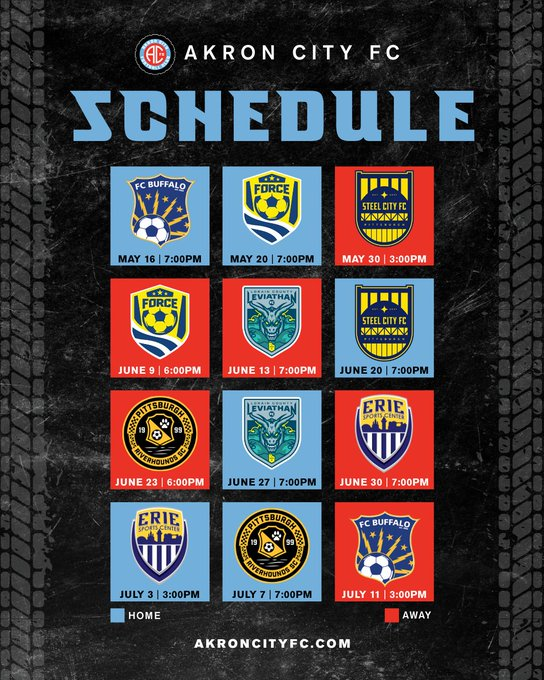 AkronCityFC's tweet photo. Schedule is out, and jerseys are open for voting! What a time for ACFC!! 

VOTE TODAY &amp; GET YOUR SEASON TICKETS! https://t.co/RVF9t96G88