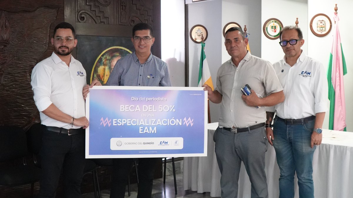 En el marco del Día del Periodista, la Institución Universitaria EAM y la Gobernación del Quindío hicieron entrega de una beca del 50 % en una posgrado. Lea la nota completa aquí: cronicadelquindio.com/quindio/beca-p…