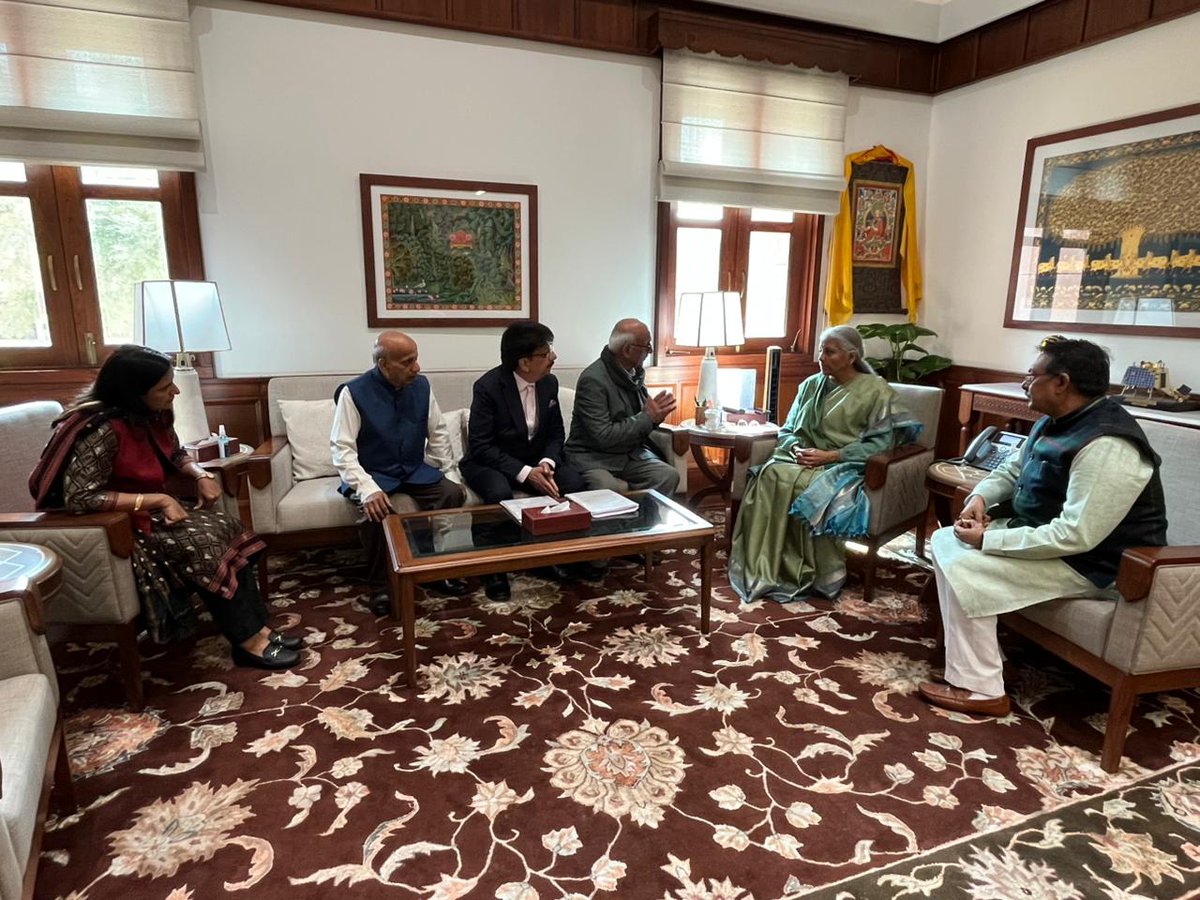 <a href="/nsitharaman/">Nirmala Sitharaman</a> <a href="/hdmalhotra/">Harsh Malhotra</a> <a href="/kjsehrawat/">Kamaljeet Sehrawat</a>  By the courtesy of Hon Harsh Malhotra ji MoS &amp; Hon Smt Kamaljeet Sherawat ji MP, grievances of old aged Pensioners of IFCI (DFS) were submitted to Hon. Finance Minister who  graciously listened for sympathetic consideration. Kindly regards.