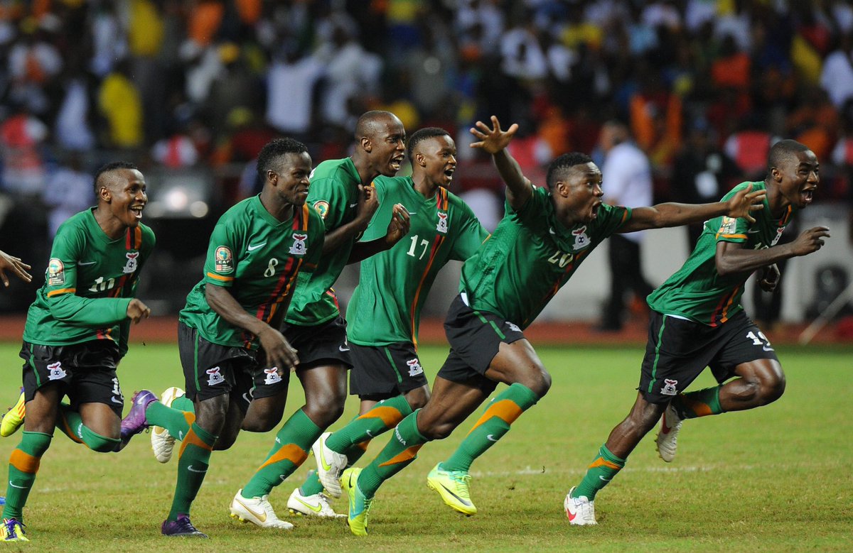 OTDAfroFootball's tweet photo. On this day in 2012 (February 12), Zambia won their first-ever AFCON title. 🇿🇲🏆

The Chipolopolo beat Côte d'Ivoire 8–7 on penalties after a 0-0 draw through 120 minutes in the final in Libreville, Gabon.

Stoppila Sunzu scored the decisive penalty. https://t.co/ZacbzS4uFn