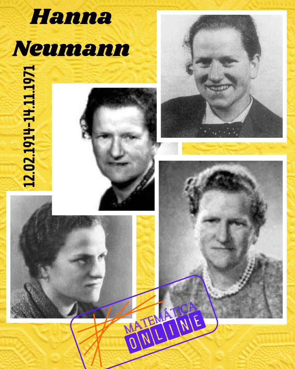 🟰 matemático do dia 🟰

Hanna Neumann
12.02.1914 - 14.11.1971

Matemática alemã, num tempo em que a matemática era dominada por homens, Hanna Neumann destacou-se na teoria dos grupos e ajudou a desenvolver resultados que ainda hoje influenciam a álgebra moderna.