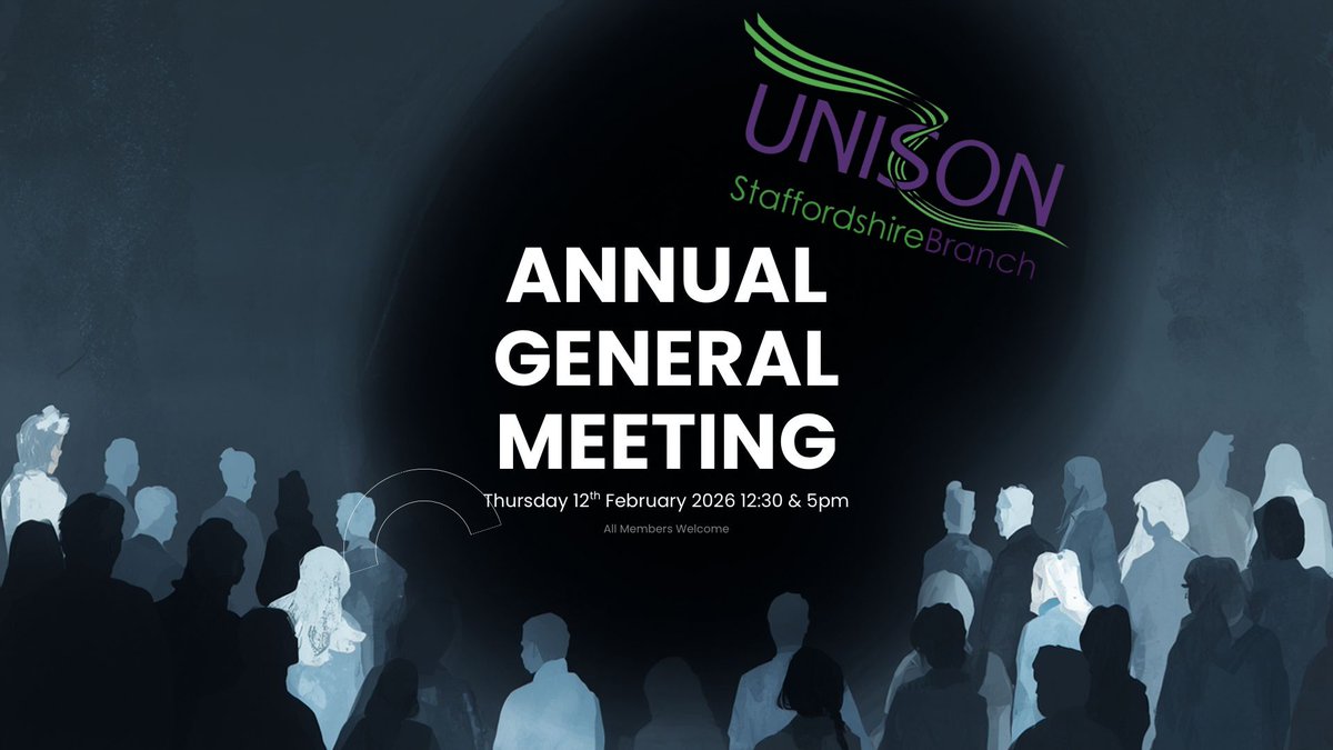 staffsunison's tweet photo. It’s AGM Day today
It’s not too late to join us for either the lunchtime or teatime slots (you only need to come to 1 - the votes will be accumulated)

Sign up here:
https://t.co/JF4S1U9hgC https://t.co/I1MqZWqiF0
