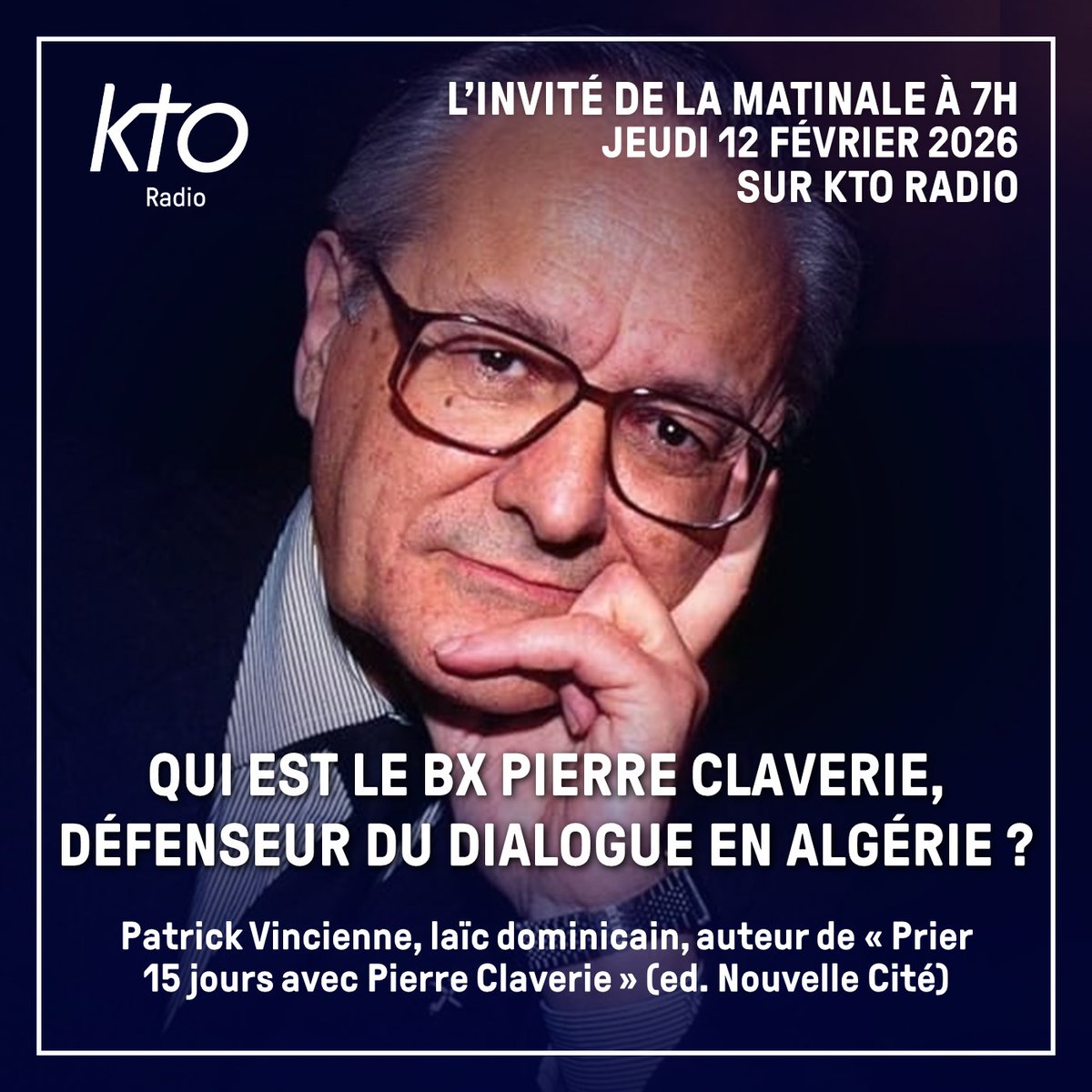 KTO_RADIO's tweet photo. Il y a 30 ans, Mgr Pierre Claverie, évêque d’#Oran, était assassiné. Béatifié en 2018 avec 18 autres martyrs d'#Algérie, il avait fait du dialogue entre chrétiens et musulmans le cœur de son engagement.

🎙 Patrick Vincienne revient sur son parcours : https://t.co/3Gn6xdl0u3 https://t.co/NDhk5tiKeX
