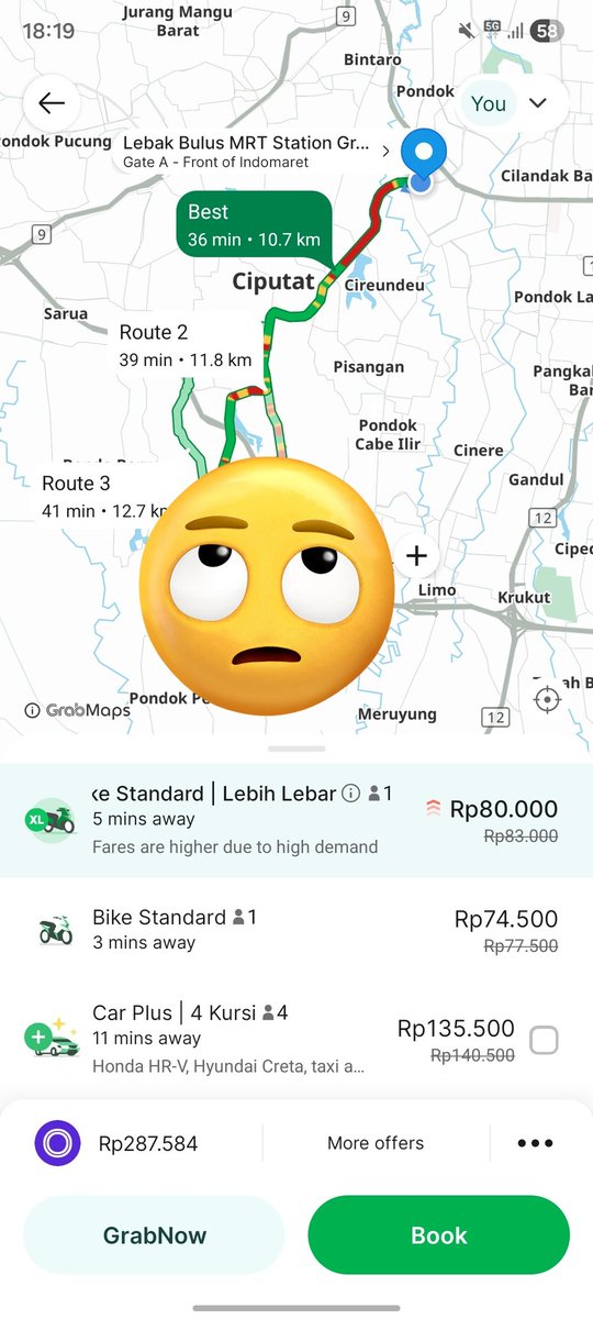 azhadit's tweet photo. @GrabID lagi knp sih parah banget. Rame dikit masak kenaikannya jadi 2,5x dari harga normal. Padahal ga hujan ya. Mana drivernya dapetnya harga awal lebihannya buat kalian pula. Udah 2 bulan begini terus ga ada perbaikan. https://t.co/y3Px3gqafr