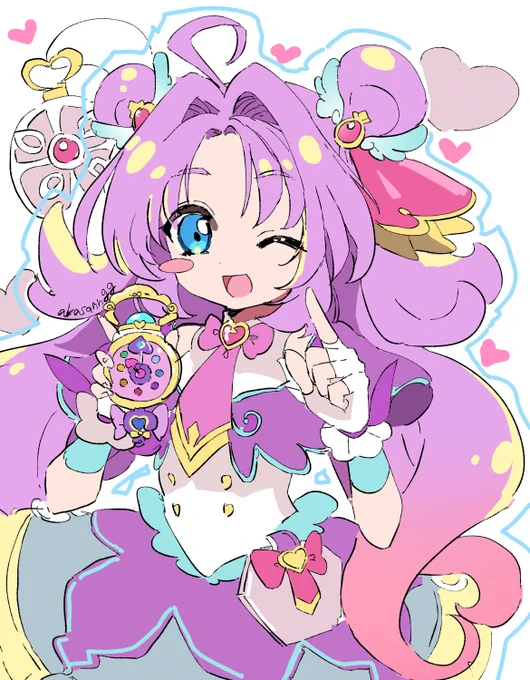 #precure #たんプリ 名探偵プリキュアのキュアアンサーちゃんをかいてみました