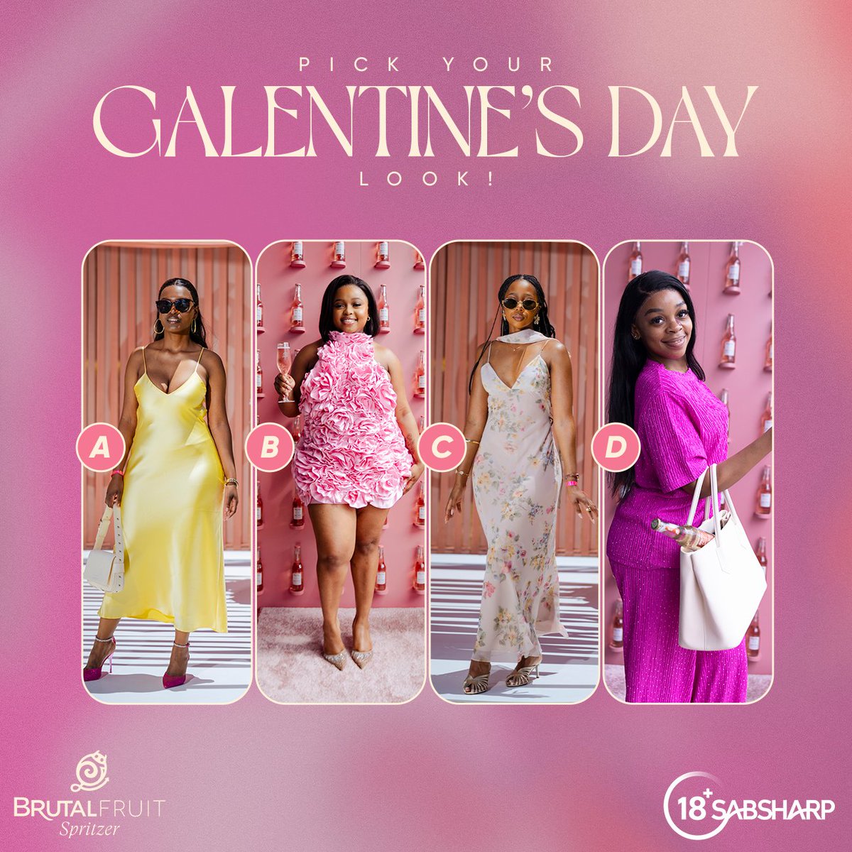 If you were brunching with your besties this Galentine's, which look would you wear? 🥂💕 Butter yellow, shades of pink or a little shimmer everywhere.​

​Using #BrutallyBeautiful, let us know which look would you wear to Galentine's with the girls!