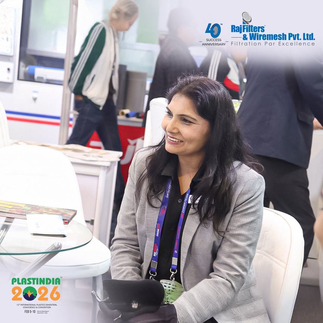 RajFilters's tweet photo. Day 4 at #PlasticIndia2026 manufacturers talked about pressure rise, clogging, melt &amp; quality loss &amp; waste 
At @RajFilters  we focused on understanding each process &amp; discussing filtration solutions that actually work on real problems.  
#PlasticIndia2026 #wiremesh
#Manufacturing https://t.co/lmmMxE8Myq