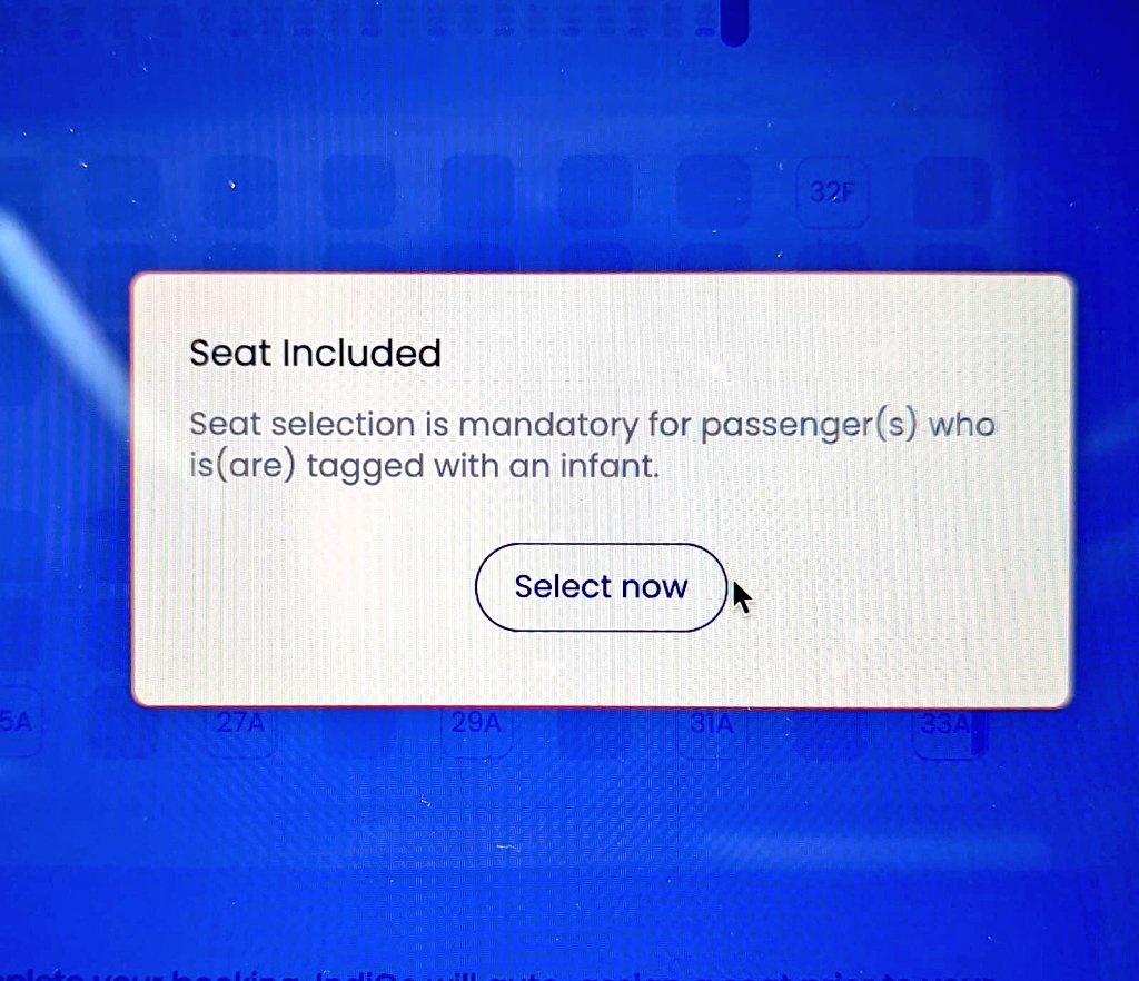 Do not miss this if you are travelling with infant on Indigo... 

A friend traveling with his wife and infant tried to complete web check-in.

As visible in the image, all available seats were shown in alternate rows with no adjacent seats selectable together. 

For almost a