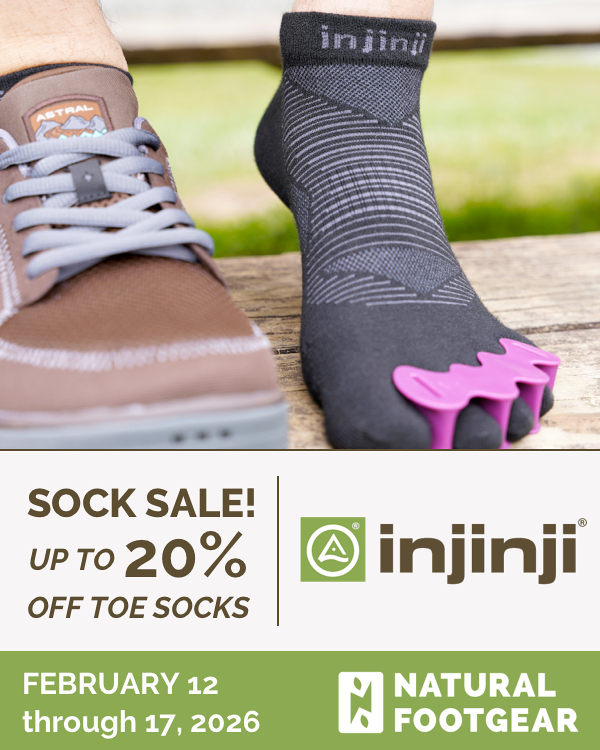 NaturalFootgear's tweet photo. It's a SOCKSTRAVAGANZA! From now through 2/17, enjoy up to **20% OFF** #Injinji #toesocks at #naturalfootgear, while supplies last. Also, all US orders over $75 ship for FREE! | https://t.co/25e0MTsG2A https://t.co/3xPpZXxV7a