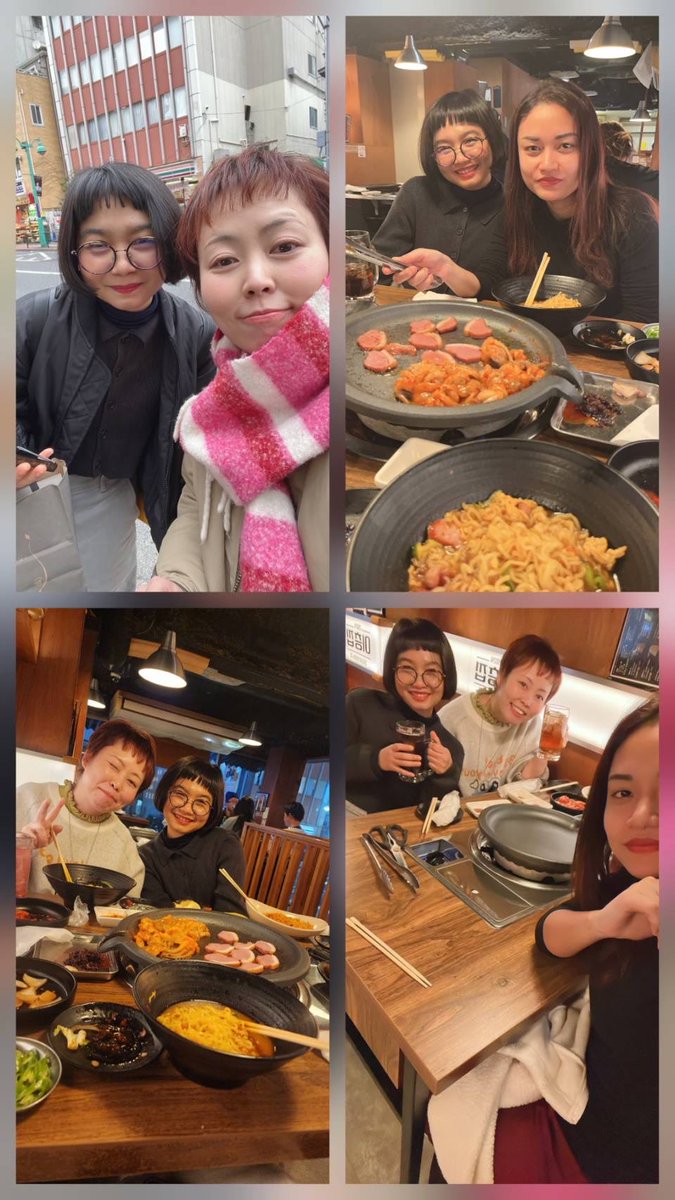 今日はミャンマーの友達2人と韓国料理食べてきました😆大分歳の差あるし言葉の壁もあるけど関係ないね！楽しかったー！お腹いっぱい🥰